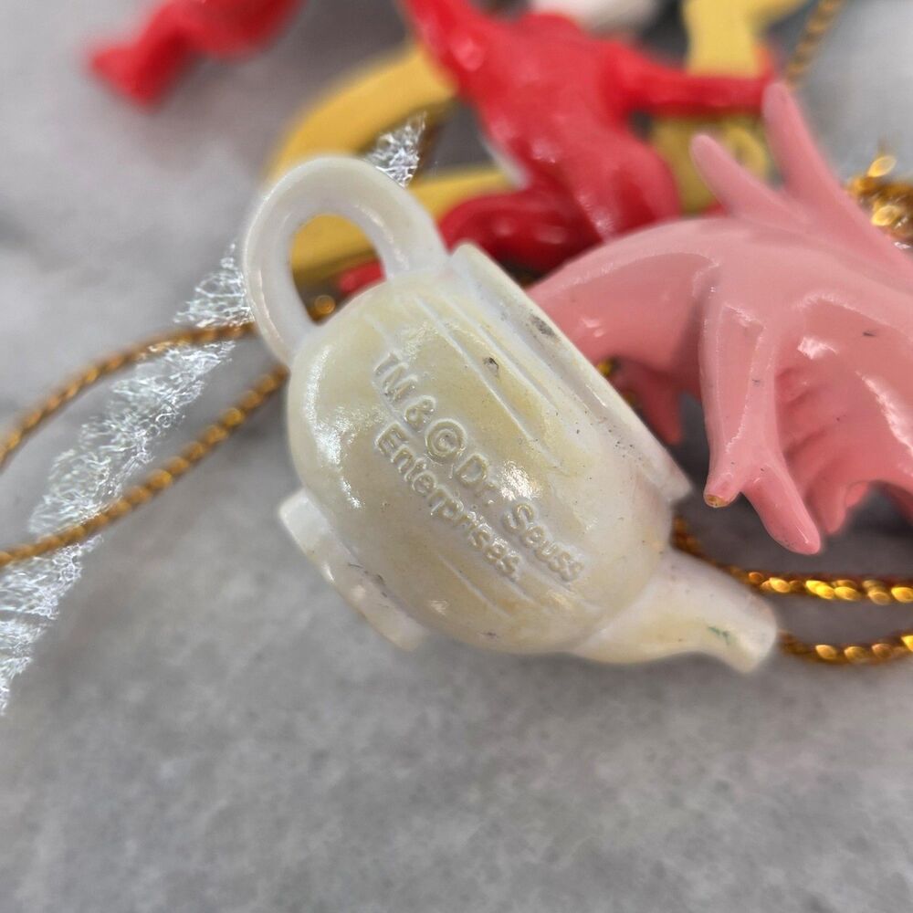 Dr. Seuss Cat in the Hat Ornaments Set of 5 Thing 1 Thing 2 Christmas Tree Mini - Picture 6 of 8